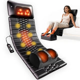 Shiatsu Full Body Massage Mat with Heat, 10 Vibrating Motors, Relax at Home
