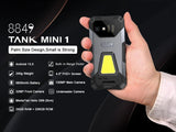 8849 Tank Mini Unihertz Rugged smartphones 4.3" Display Android 13 Helio G99 24GB 256GB 100MP Cameras 5800mAh NFC Waterproof