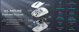 ATTACK SHARK X6 Lightweight Wireless Gaming Mouse with RGB Backlight Charging Base,Tri-Mode,26K DPI, PAW3395 Optical Sensor