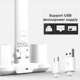 LED Clock Table Lamp USB Chargeable Dimmable Desk Lamp 2 Heads