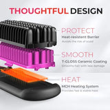 TYMO Ionic Hair Straightener Brush - One-Step Hair Straightener for Women, Straightening Brush