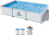 JOYFY Rectangular Above Ground Pool 10x6.8ft x 26inch Outdoor Frame