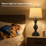 28'' Farmhouse Set of 2, Table Lamps for Nightstand with Linen Shades