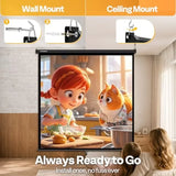 120 Inch 1:1 Pull Down Projector Screen for Indoor Home Theater and Office