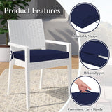 Outdoor Chair Cushions Set of 4 19x19, Patio Seat Cushions with Ties and Handle