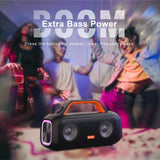 DOSS Outdoor Portable Speaker Powerful 60W Stereo and Bass Sound Box Power Bank IPX6 Waterproof LED Light