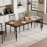 Rectangular Dining Table for 6, Farmhouse Kitchen Table, 2 m Long Wooden Dining Room Table