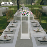 10Pcs Acrylic Vase Wedding Flower Stands Set, 23.6"H Clear Column Rack Geometric Display Stand