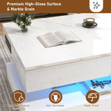 High Glossy LED Coffee Tables for Living Room, Center Table with Storage