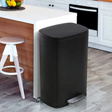 Trash Can, Brushed Stainless Steel Kitchen Trash Can with Soft-close Lid