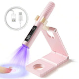 Rechargeable Handheld UV Nail Lamp With Stand, Mini Portable Wireless Nail Lamp With LCD Display,