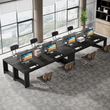86.6" Two-Person Desk, Modern Executive Office Desk, Double Computer Writing Table for Home Office, Conference Room