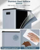 60L/16 Gal Dual Trash Can Stainless Steel Step Garbage Can