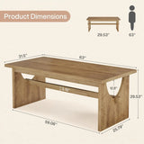 Executive Office Desk, 63-Inch Farmhouse Computer Desk, Large Writing Study Conference Table