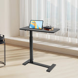 25.59-40.35inch Adjustable Overbed Bedside Table 4 Wheels Pneumatic Mobile Standing Desk Laptop Desk Hospital Home Use