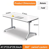 Folding Conference Table Bussiness Conference Room Tables with FlipTop Design amp Silent Wheels Portable
