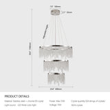 23.6-inch Crystal Chandelier, Dimmable Led Ceiling Lamp, Adjustable Color