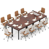 4-Person Meeting Room Table: Large Tabletop, Heavy-Duty Metal, Multifunctional Desk for Home, Office,