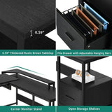 65 L-Shaped Desk with Illuminated Top, Adjustable Standing Desk