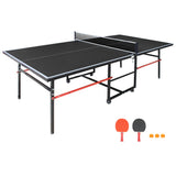 8ft Mid-Size Foldable Portable Ping Pong Table Set for Indoor Games w/ Net
