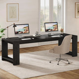 86.6" Two-Person Desk, Modern Executive Office Desk, Double Computer Writing Table for Home Office, Conference Room