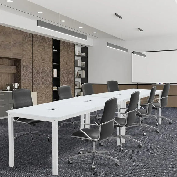 Seminar Style Table Large 78.7 Industrial Style Meeting Table Set for Conferences and Semi ...