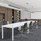 Large 78.7 Industrial Style Meeting Table Set for Conferences and Seminars