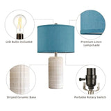 23" Modern Ceramic Nightstand Table Lamps Set of 2 Nautical Lamps