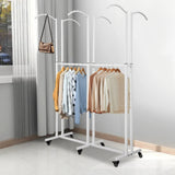Clothing Display Rack with Wheels 6 Arms, Adjustable Height Clothes Rack 331lbs, 6 Casters 3 Brakes