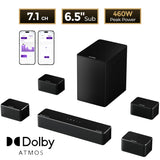 Poseidon D80 Boom 7.1ch 500W Dolby Atmos Soundbar, Wireless Subwoofer