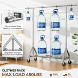 Heavy Duty Clothes Rack Load 450 LBS, Metal Garment Rack with Sturdy