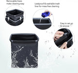 Leakproof Car Trash Can with Adjustable Tissue Holder & Straps
