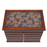 6-Tier Jewelry Organizer Box, Wooden Jewelry Organizer for Earrings Rings