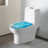 Resin Toilet Seat Load Capacity 100kg/220lbs, 36*45cm Blue Toilet Seat w/ Cover