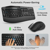 Keyboard and Mouse Combo, 2.4G Full Size Wave Keys Ergonomic Keyboard