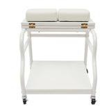 Portable Foot Baths Trolley Footbath Cart Nail Stool with Wheels For Foot Manicure Massage Rest