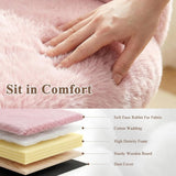 Vanity Chair Round Hollow Back Height Adjustable Faux Fur Wheels Arms Makeup Bedroom
