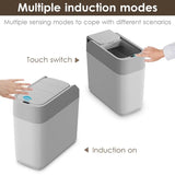 Smart Sensor Trash Can with Slide Lid 3.2 Gallon Automatic Bathroom Kitchen Waste Bin Touchless Motion Smart Trash Bin for Narro