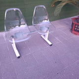 Three-person transparent plastic row chair Square waiting  Hospital bench