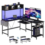 JHK 67" L Shaped Gaming Desk Corner Desks for Compact Spaces with Keyboard