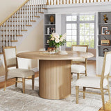 LITTLE TREE 47" Round Dining Table for 4, Farmhouse Kitchen Table