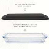 Glass Baking Dish with Lids Rectangular Glass Baking Pan Bakeware Set with Lids
