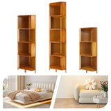 Corner Bamboo Bookcase,3/4/5 Tiers Brown A-Shaped Freestanding Display Bookshelf