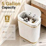 Bathroom Trash Can with Lid, 5 Gallon Automatic Touchless Garbage Can, Motion Sensor Smart Trash