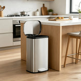 us13 Gallon Trash Can, 5L/30/50 Liter Kitchen Garbage Can Fingerprint Proof Stainless Steel with Removable Inner Bucket And Hinged Lids, Pedal Rubbish