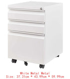 Mobile File Cabinet with Lock, Metal Filing Organizer for Home Office