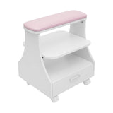 3-tier Foot Rest Manicure Stool Pedicure Cart Footbath Trolley with 4 Casters for Beauty Salon