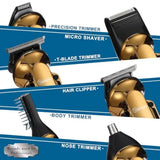 Men's Beard Trimmer Kit Electric Razor Shaver Professional Hair Clipper with Zero Gapped TBlade Nose Ear Beard