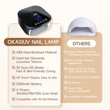 UV LED Nail Lamp with UV GlovesMagnetic Metal Mirror Base Cordless Nail Dryer Gel Polish Curing Light