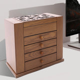 5-tier Wooden Large Capacity Storage Box  w/ Drawers Mirror for Bracelets